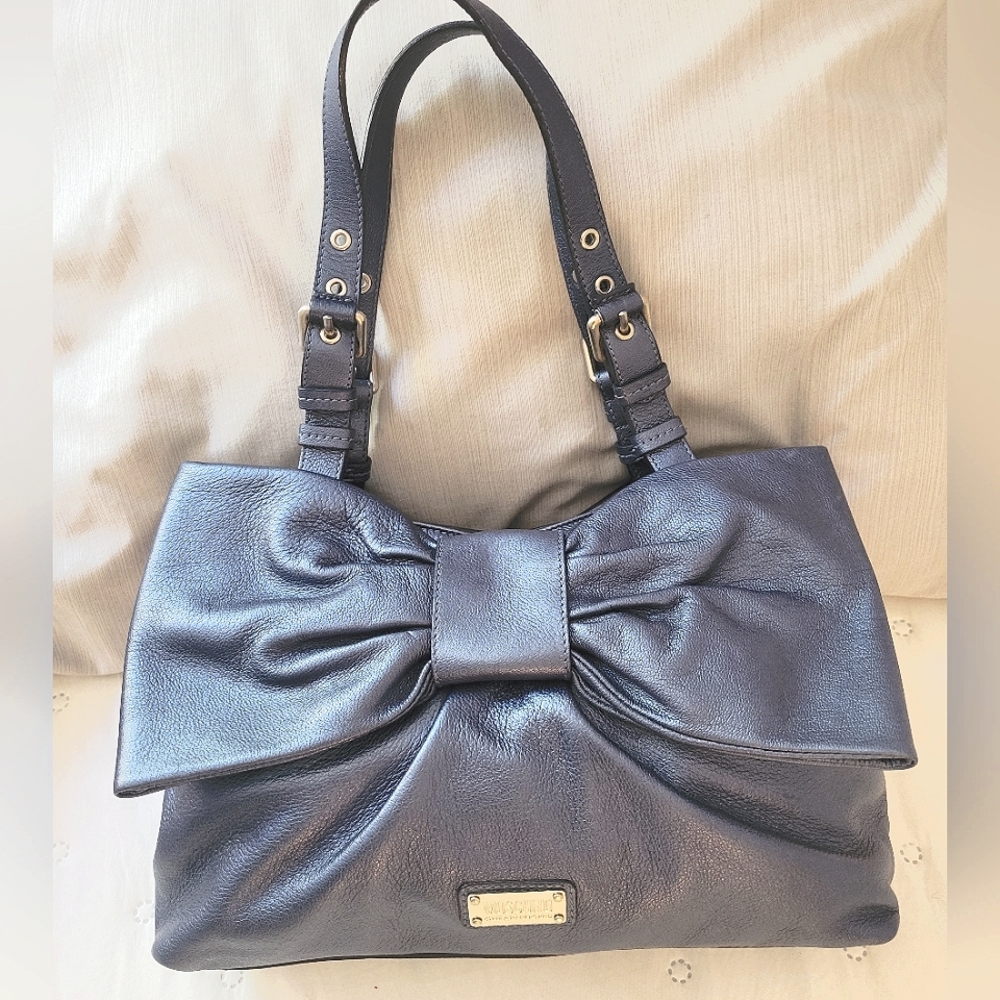 Rare Moschino Metallic Leather Bow Bag